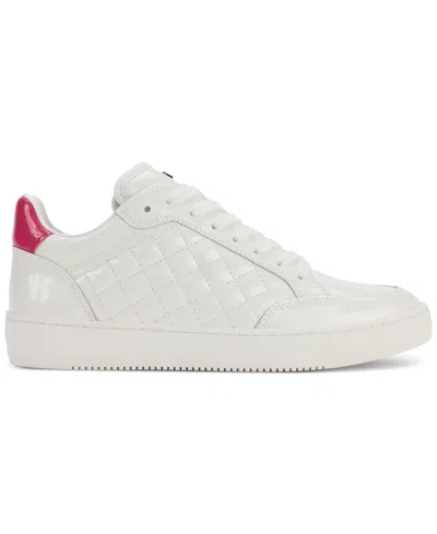 Dkny Women's Oriel Quilted Lace-up Low-top Sneakers In White