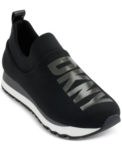 Dkny Women's Jadyn Logo Slip-on Sneakers, Created For Macy's In Black