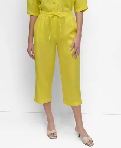 Dkny Pull-on Wide-leg Pants In White