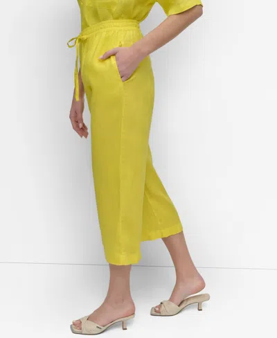 Dkny Pull-on Wide-leg Pants In White