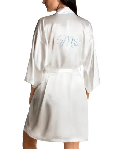 Linea Donatella Bride Satin Wrap Robe, Cami & Tap Shorts Set In Gray