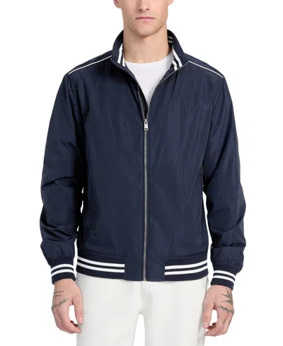 Guess Men's Regular-fit Urban Stripe Bomber Jacket In Blue
