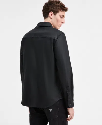 Guess Men's Theo Snap-front Shirt Jacket In Black