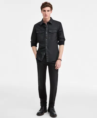 Guess Men's Theo Snap-front Shirt Jacket In Black