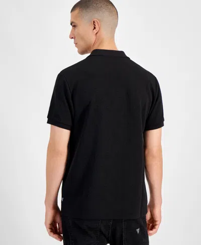 Guess Men's Peony Relaxed Fit Short Sleeve Quatro G Polo Sweater In Black