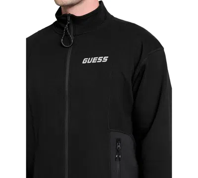 Guess Men's Full-zip Logo Sweatshirt In Black