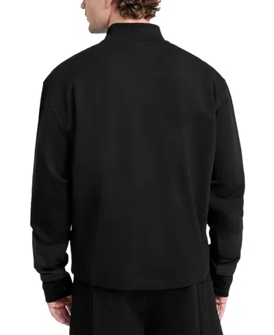 Guess Men's Full-zip Logo Sweatshirt In Black
