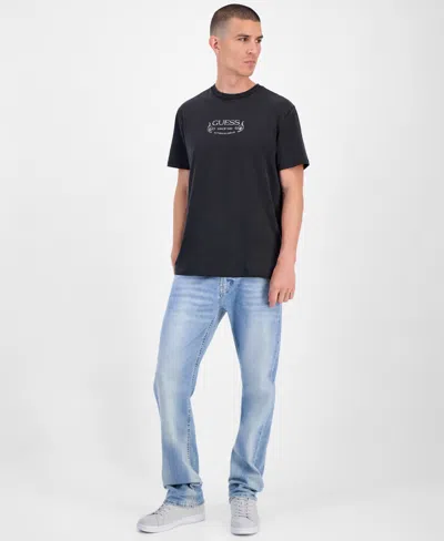 Guess World Famous Short Sleeve Crewneck Logo Graphic T-shirt In Black