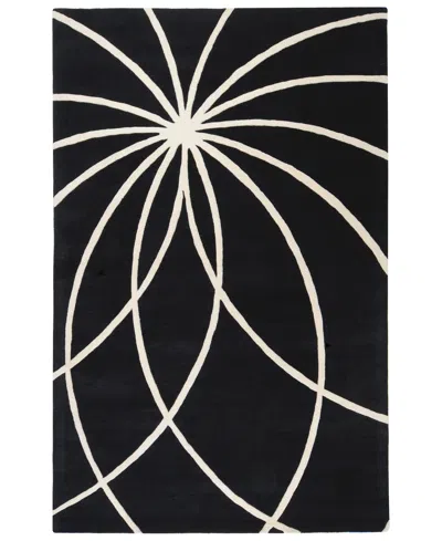 Livabliss Forum Fm-7072 Black 5' X 8' Area Rug In Black