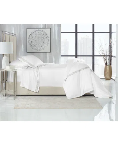Hotel Collection Chain Links Embroidered 100% Pima Cotton Pillowcase, King, Exclusively At Macy's In Silver
