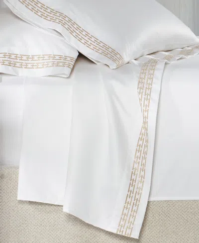 Hotel Collection Chain Links Embroidered 100% Pima Cotton Pillowcase, King, Exclusively At Macy's In Gold