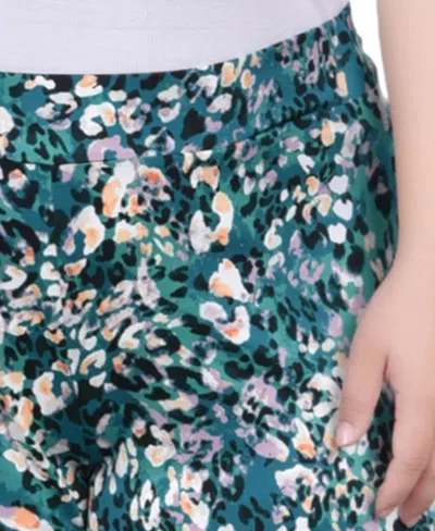 Ny Collection Plus Size Wide Leg Pull On Pants In Multi