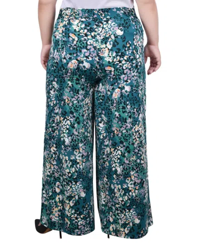 Ny Collection Plus Size Wide Leg Pull On Pants In Multi