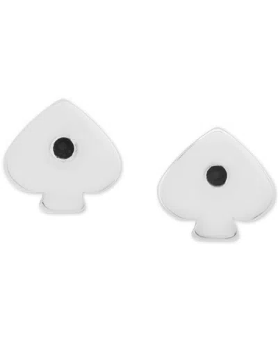 Kate Spade Silver-tone Pave & Large Crystal Round Stud Earrings In Metallic