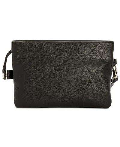 Giani Bernini Softy Leather Crossbody Wallet, Exclusively At Macy's In Black