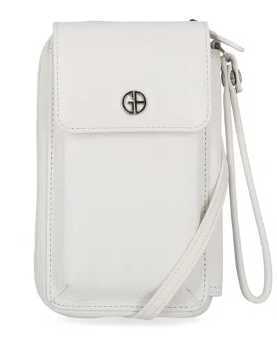 Giani Bernini Softy Leather Tech Crossbody Wallet, Exclusively At Macy's In Gray