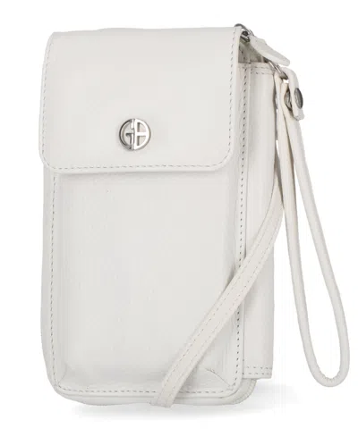 Giani Bernini Softy Leather Tech Crossbody Wallet, Exclusively At Macy's In Gray