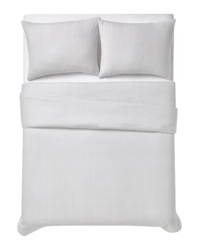 London Fog Herringbone Flannel 3-pc. Duvet Cover Set, Full/queen In Multi