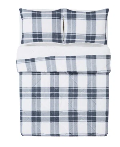 Cannon Cozy Teddy Plaid 2 Piece Comforter Set, Twin Xl In Multi