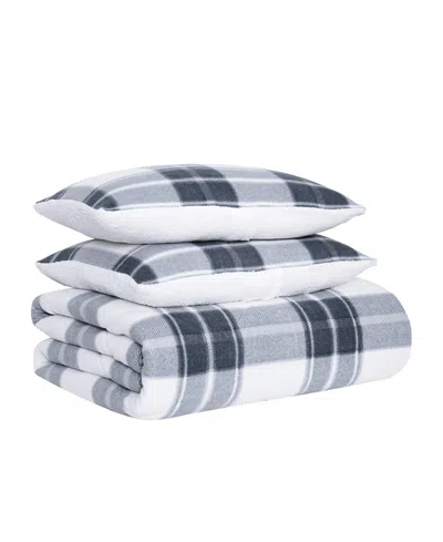 Cannon Cozy Teddy Plaid 2 Piece Comforter Set, Twin Xl In Multi