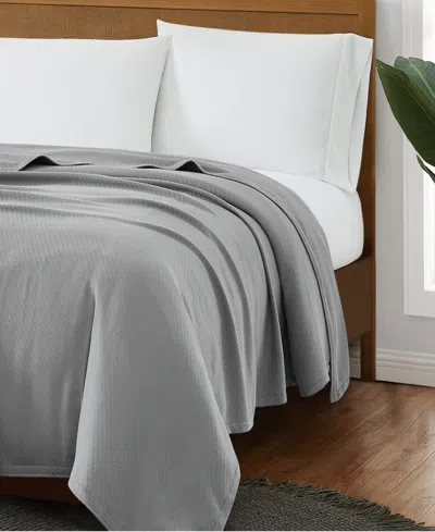 Frye Cotton Woven Blanket, Twin/twin Xl In Gray