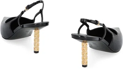 Givenchy G Cube Patent Leather Slingback Pumps In Black