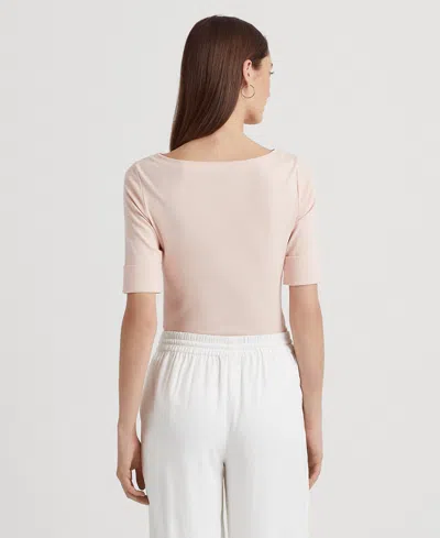 Ralph Lauren Petite Stretch Boatneck Top In Pink