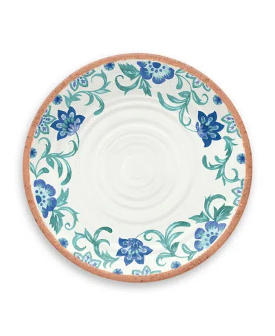 Abode Homewares Rio Turquoise Floral Melamine Dinner Plates, Set Of 6 In Multi