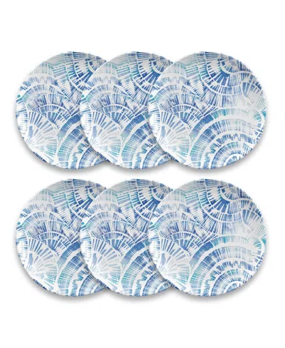 Abode Homewares Coastal Scallops 6-piece Salad Plate Set, 8.5"