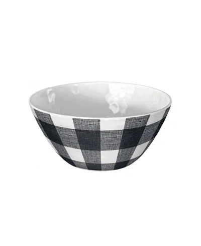 Abode Homewares Vintage-like Black Buffalo Check Melamine Bowls, Set Of 6