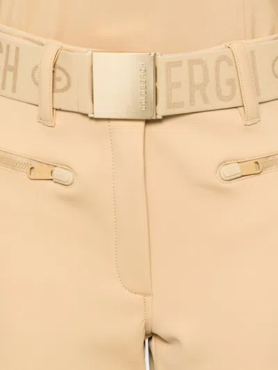 Goldbergh Beige Belted Zipped Trousers In Brown