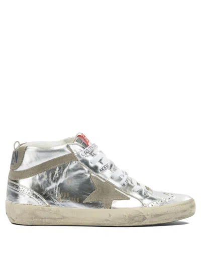 Golden Goose "mid Star" Sneakers In Silver