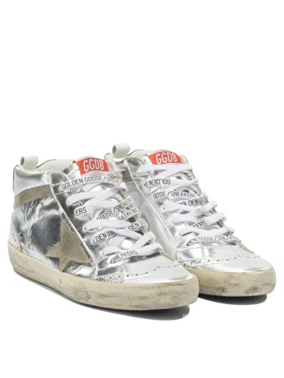 Golden Goose "mid Star" Sneakers In Silver