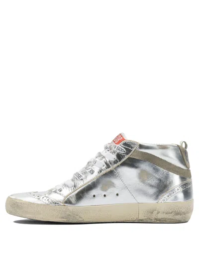 Golden Goose "mid Star" Sneakers In Silver