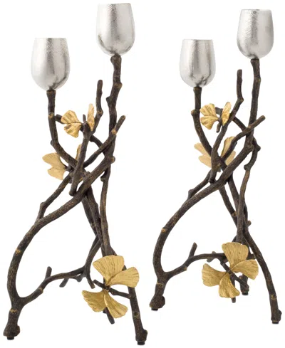 Michael Aram Butterfly Gingko 2-pc. Candle Holder Set In Multi