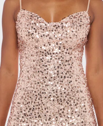 Alex & Sophia Juniors' Sequined Short Dress In Pink