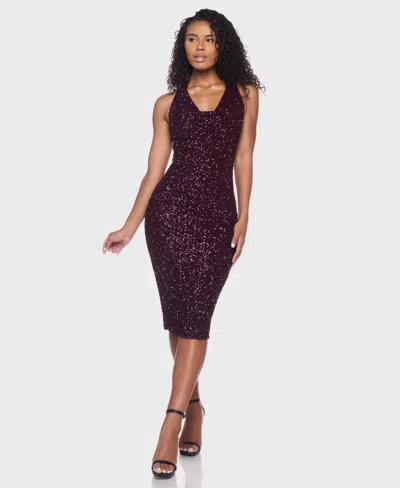 B Darlin Junior's Cowl Neck Midi Dress In Purple