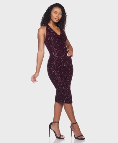 B Darlin Junior's Cowl Neck Midi Dress In Purple