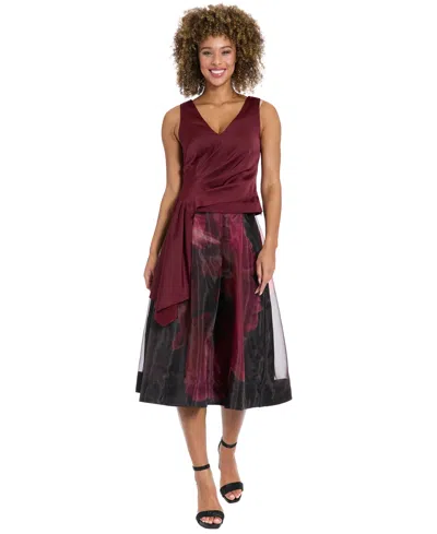 Muse Women'sâ Asymmetrical Pleated V-neck Top In Purple