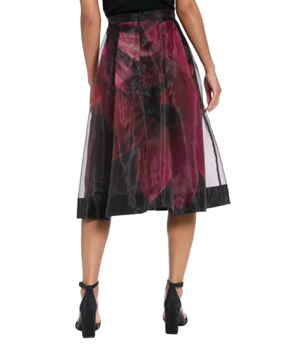 Muse Plus Size Pleated Organza Midi Skirt In Purple