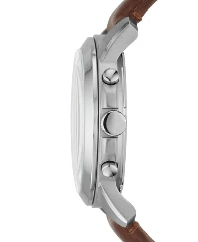 Fossil Men's Chronograph Grant Brown Leather Strap Watch 44mm In Brown