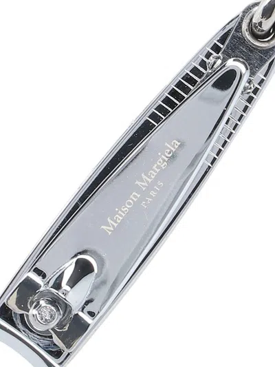 Maison Margiela Nail Cutter Keyring Charm In Metallic