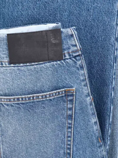 Mm6 Maison Margiela Straight Trousers Belt Loops Back Pockets In Blue
