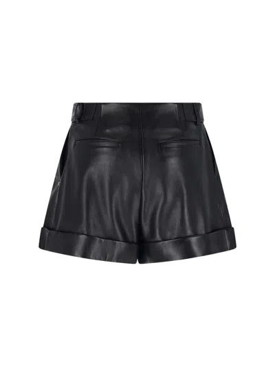 Sportmax Leather Shorts In Black