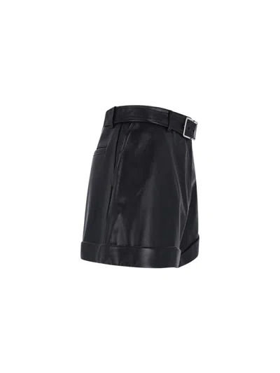 Sportmax Leather Shorts In Black