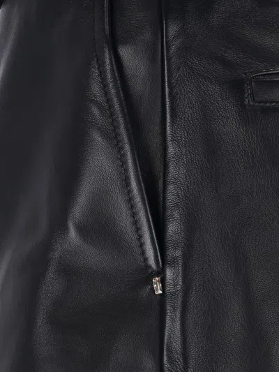 Sportmax Leather Shorts In Black