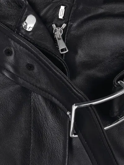 Sportmax Leather Shorts In Black