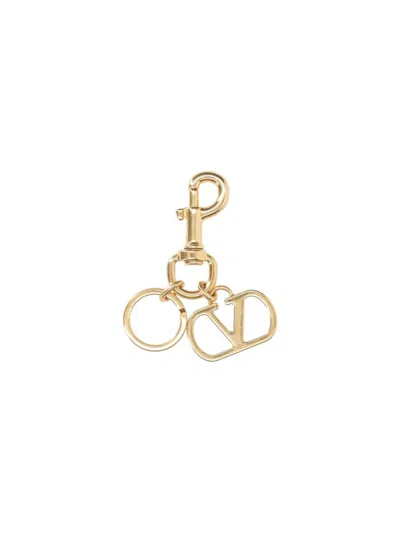 Valentino Garavani Valentino Vlogo Signature Keychain In Gold