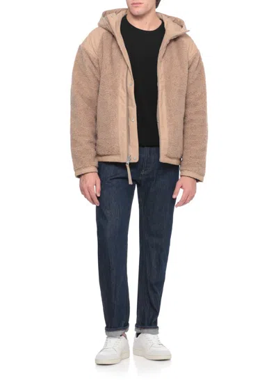 Canada Goose Reversible Hooded Boucle Padded Jacket In Nude