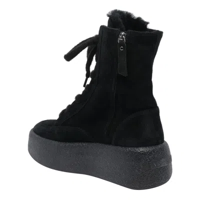 Vic Matie Round-toe Lace-up Boots In Black